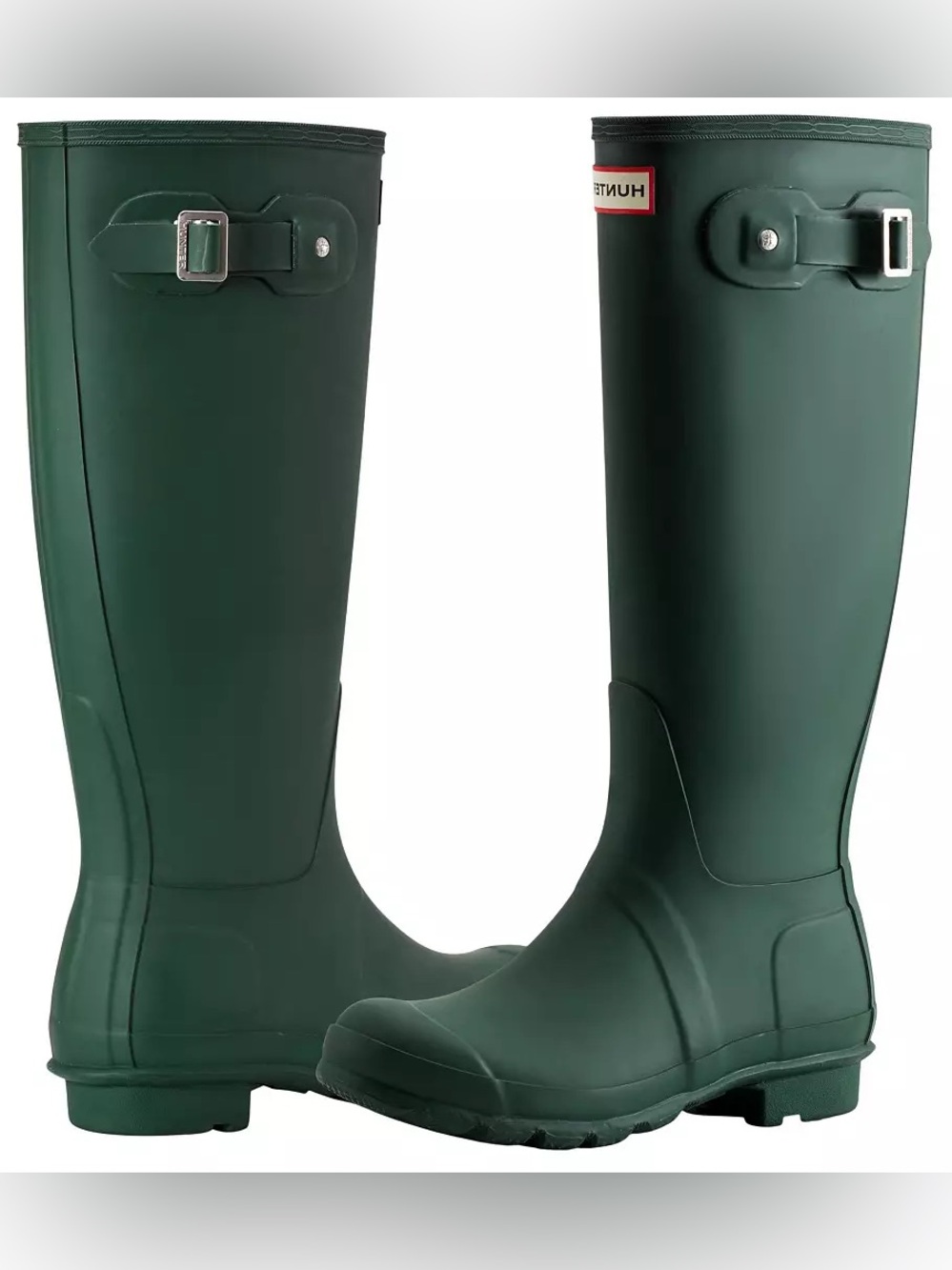 BRAND NEW SIZE 9 Hunter Green Rubber Rain Boots with Textured Sole